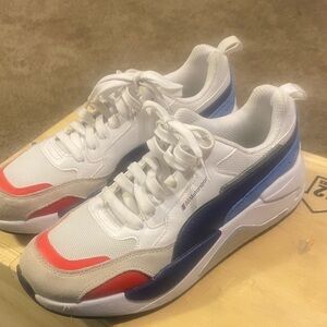 Puma White and Blue Athletic Shoes